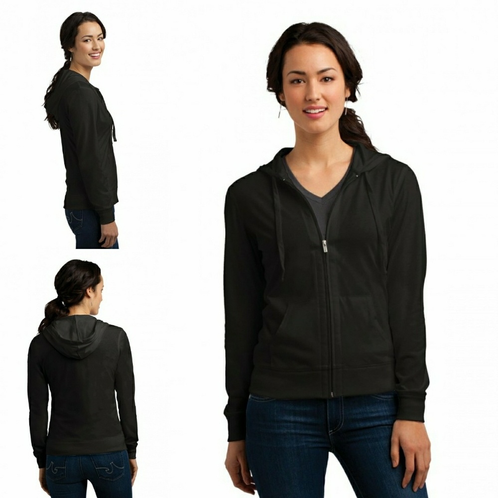 Black Lightweight Hoodie Sweatshirt